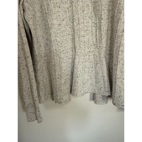 NEW Chloe+Jasmine Lightweight Ribbed Open Front Cardigan Gray/White SzL - Picture 4 of 8